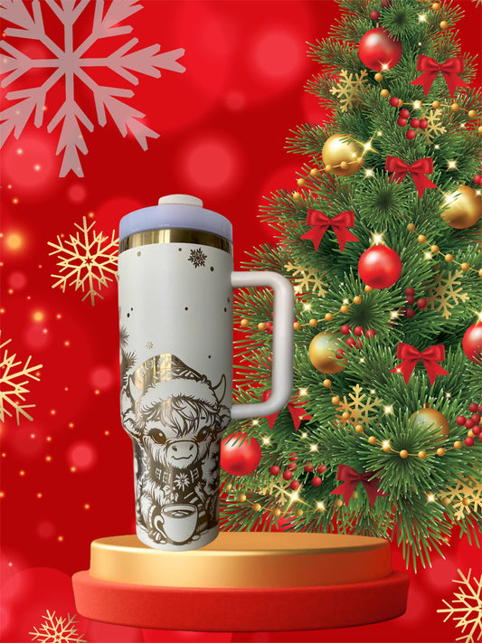 40oz Christmas Cow Tumbler